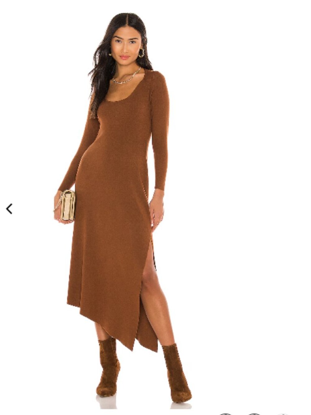 A.L.C. Harvey Rib-Knit Maxi Asymmetrical Hem Dress